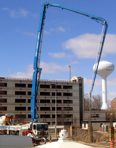 this image shows modesto california boom truck concrete pump